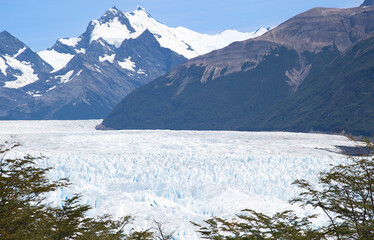 Fototapeta na wymiar Landscape of Patagonia Glacier, Mountains with snow, ice and blue sky