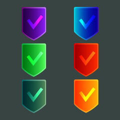 Collection of colorful shields 