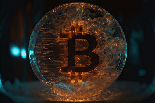 Transparent round shaped bitcoin logo