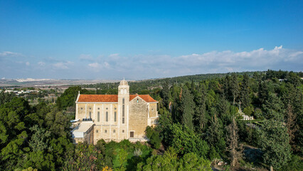Trappist Monastery in Latrun , Israel from a drone