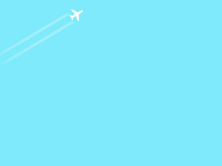 飛行機と飛行機雲フレームB：青空