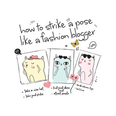 cat illustration for print