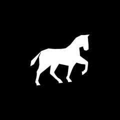 Silhouette of a jumping horse 