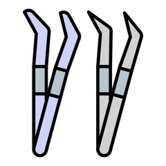 Tweezers Filled Line Icon