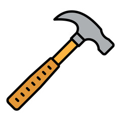 Hammer Filled Line Icon