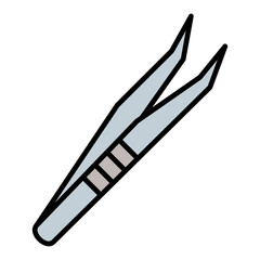Tweezers Filled Line Icon