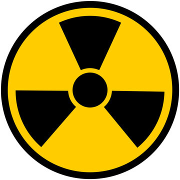 radiation warning hazard sign on white background, Yellow Nuclear sign isolated on white background, radiation danger symbol, vector illustration