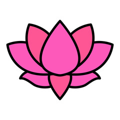 Lotus Flower Filled Line Icon
