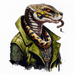 Snake Super Hero or Villain Portrait - Generative AI