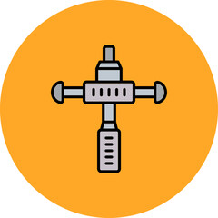 Disc Detainer Multicolor Circle Filled Line Icon
