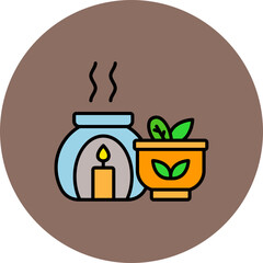 Aromatherapy Multicolor Circle Filled Line Icon