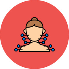 Acupuncture Multicolor Circle Filled Line Icon
