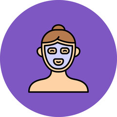 Facial Mask Multicolor Circle Filled Line Icon