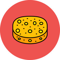 Sponge Multicolor Circle Filled Line Icon