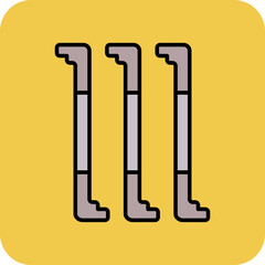 Tension Multicolor Round Corner Filled Line Icon