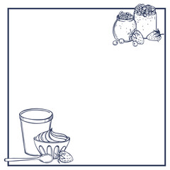 Yogurt set. Vector background.