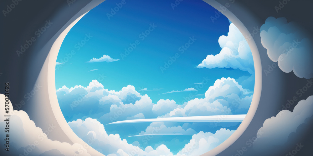 Poster beautiful cloudscape with a clear sky and copy space for an advertisement or promotional text. beaut