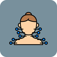 Acupuncture Multicolor Round Corner Filled Line Icon