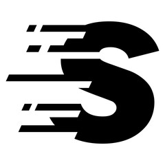 Símbolo rapidez. Logo aislado con letra inicial S con líneas de velocidad © teracreonte