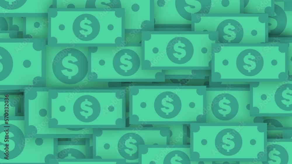 Poster money sign - 2d transition animation background. concepts of approval, acceptance and showing satisf