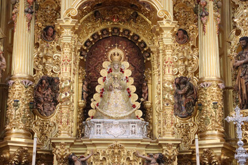 Rocio virgin, famous virgin located in Almonte (Huelva) - obrazy, fototapety, plakaty