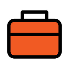 Briefcase icon line isolated on white background. Black flat thin icon on modern outline style. Linear symbol and editable stroke. Simple and pixel perfect stroke vector illustration.