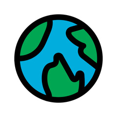 Earth icon line isolated on white background. Black flat thin icon on modern outline style. Linear symbol and editable stroke. Simple and pixel perfect stroke vector illustration.