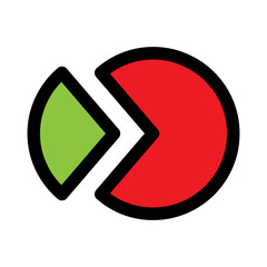 Pie chart icon line isolated on white background. Black flat thin icon on modern outline style. Linear symbol and editable stroke. Simple and pixel perfect stroke vector illustration