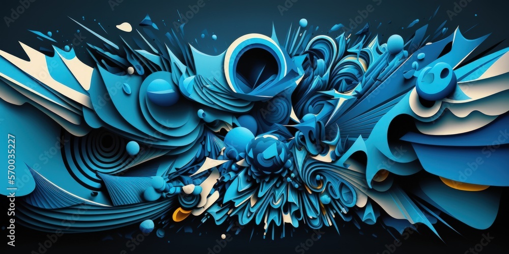 Poster background of blue abstraction. generative ai