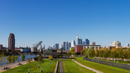 Frankfurt am Main Panorama  - obrazy, fototapety, plakaty