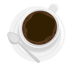  isolated cup of tee on a saucer with spoon