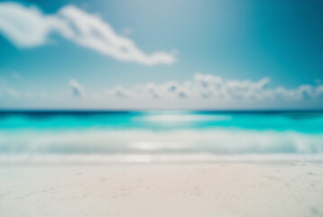 Obraz premium party blurred summer beach background. Generative AI