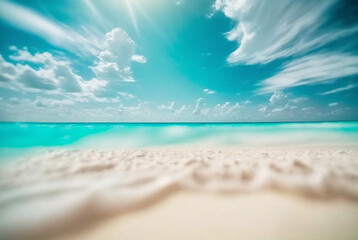 Obraz premium party blurred summer beach background. Generative AI