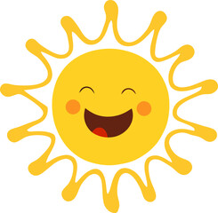 vector illustration of shining sun with expressions