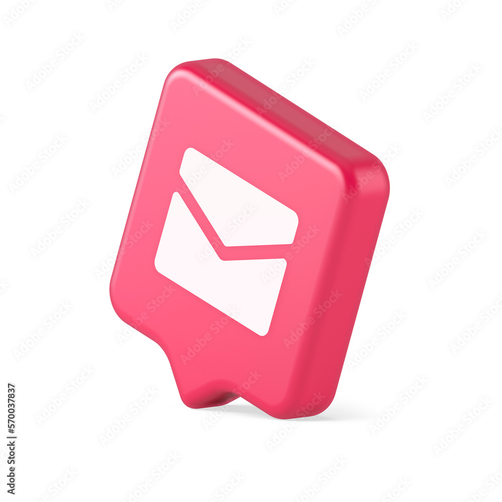 Poster Newsletter inbox chat message button remotely communication digital notification 3d speech bubble icon