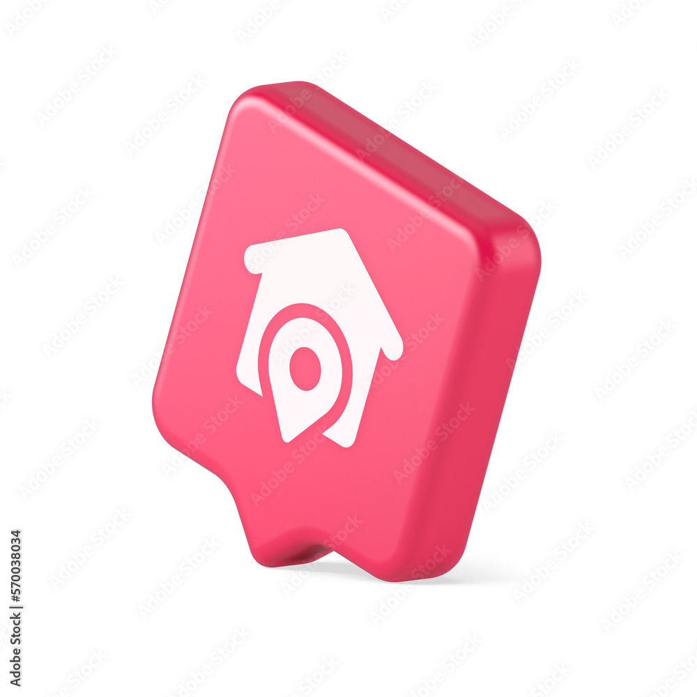 Poster house location gps route button distance navigation map pin pointer address direction 3d speech bubb