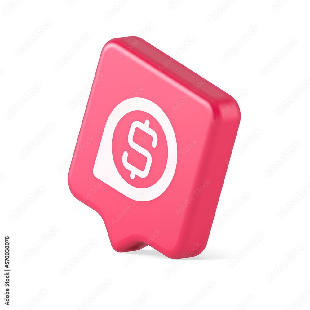 Poster bank money exchange map pin pointer button cash location dollar symbol web app design 3d speech bubb