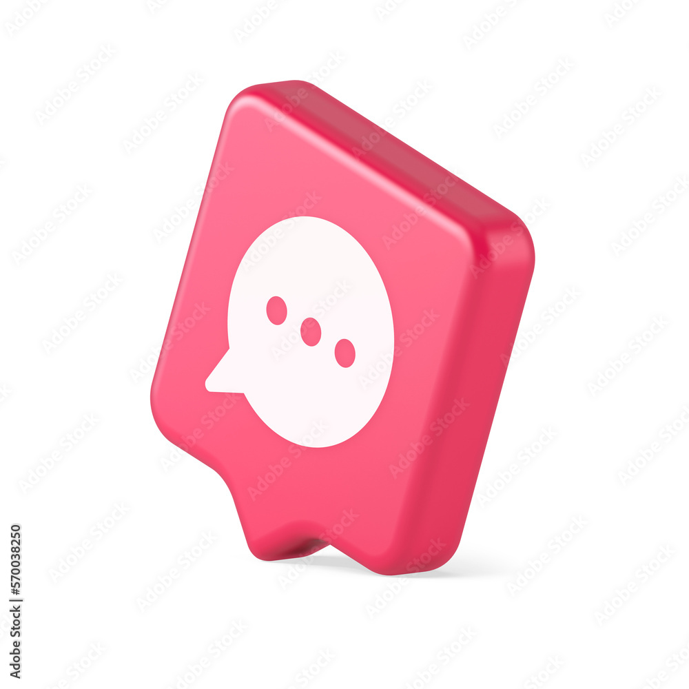 Poster think bubble chat button online dialogue social network communication 3d realistic speech bubble ico