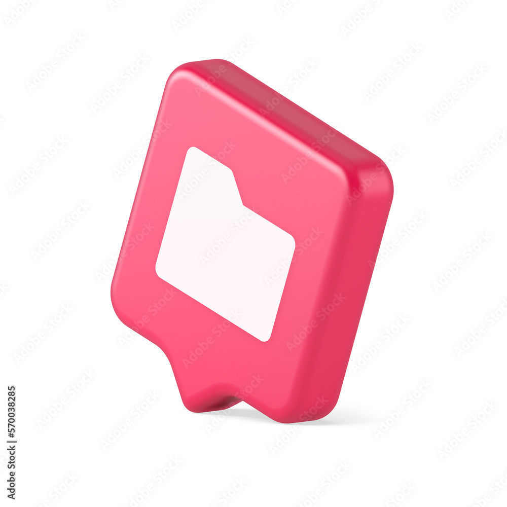 Poster file folder archive directory button cyberspace digital document storage organizing 3d speech bubble