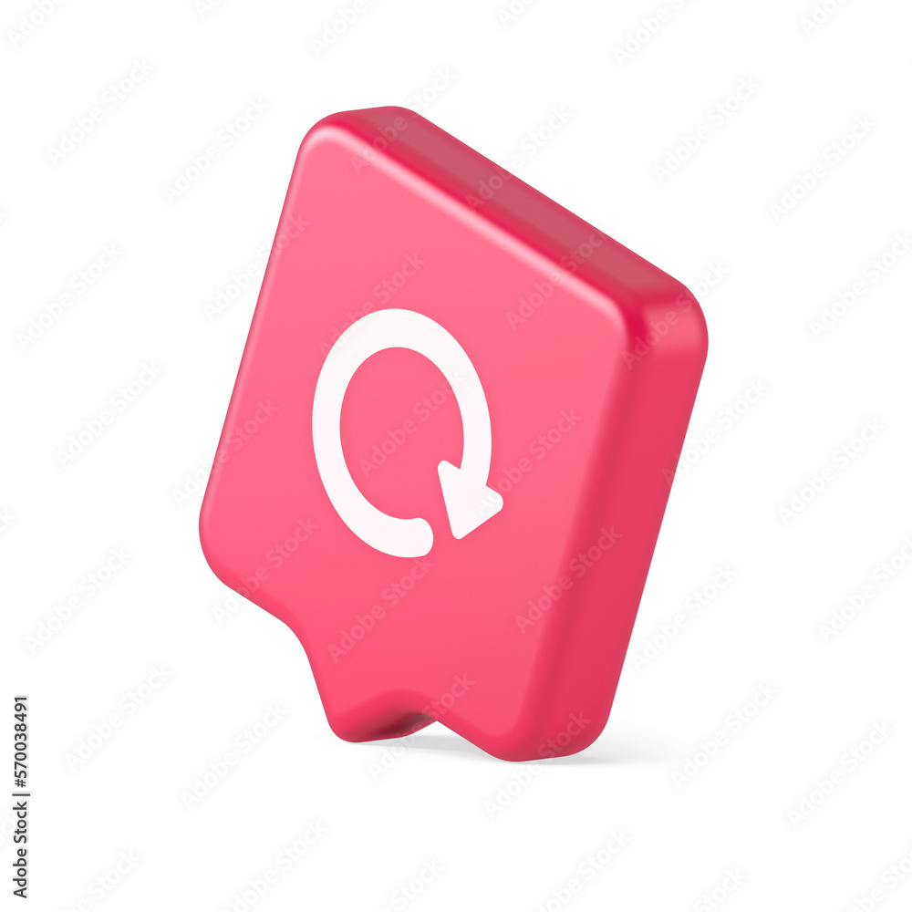 Poster circular arrow button curved dynamic loading progress navigation cursor 3d realistic speech bubble i