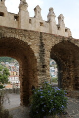 Fototapeta na wymiar Old gate in the city wall of Agropoli, Campania Italy