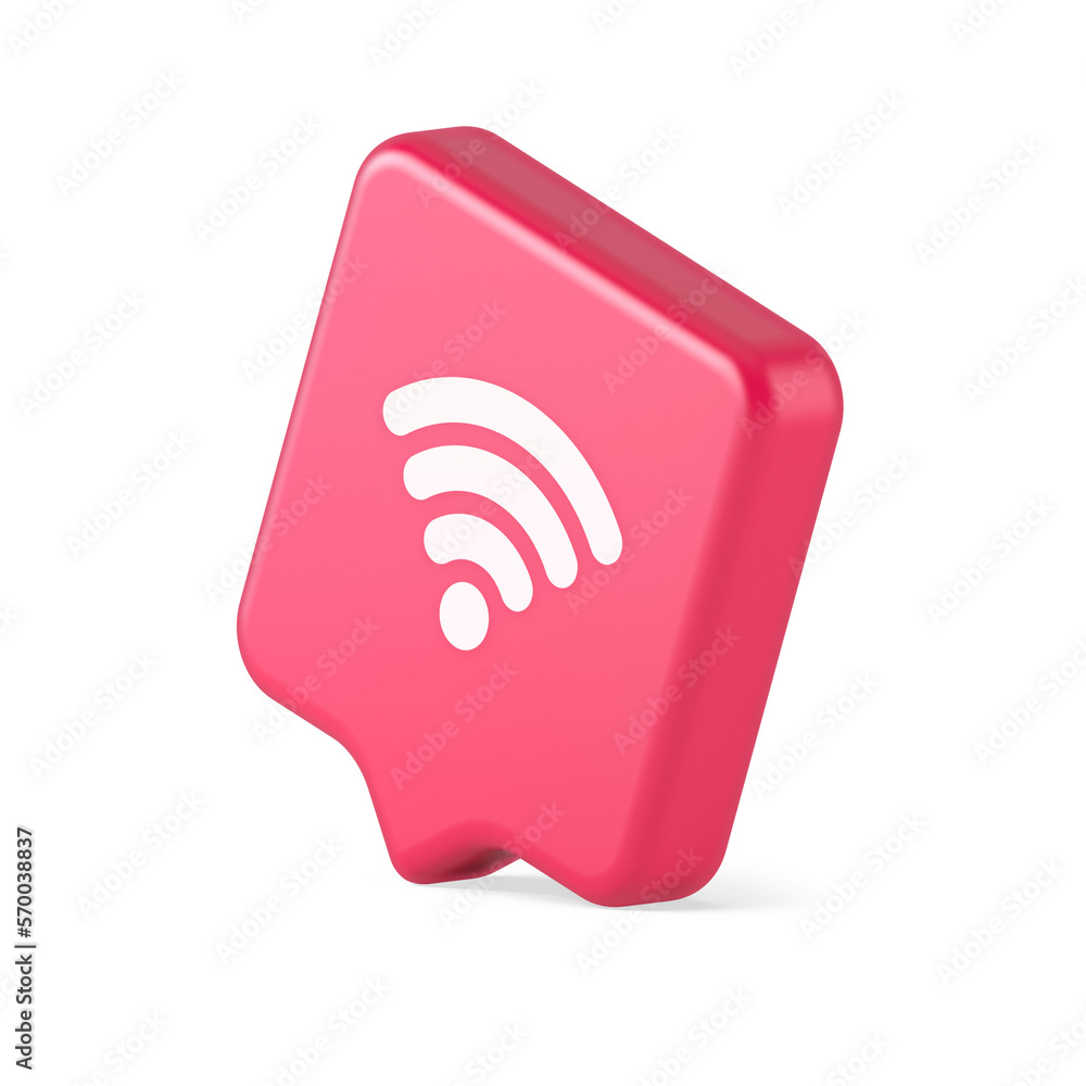 Poster wi fi internet connection button high speed wireless cyberspace digital network 3d speech bubble ico
