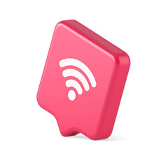 Wi fi internet connection button high speed wireless cyberspace digital network 3d speech bubble icon