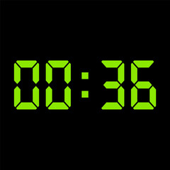 Digital clock vector illustration, time icon