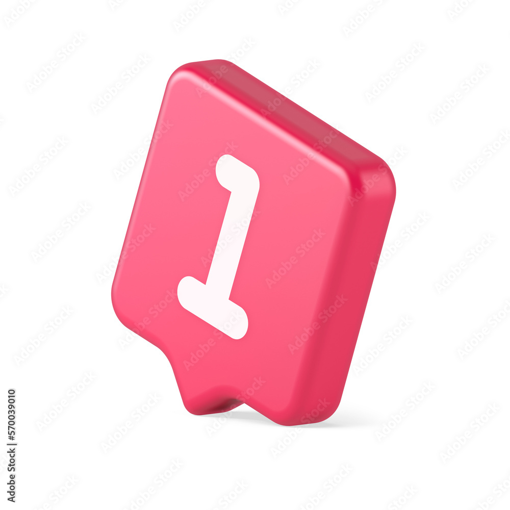 Poster one number button finance counting panel keyboard user interface 3d realistic speech bubble icon