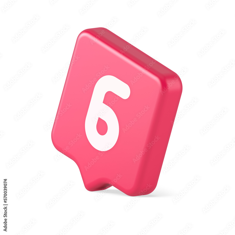 Poster six pink button number calculator finance counting user interface keyboard panel 3d speech bubble ic