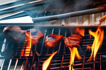 meat on the barbecue