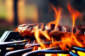 barbecue on the fire