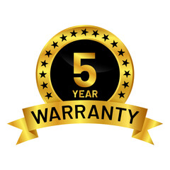 gold warranty badge vector logo template