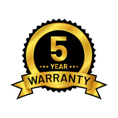 gold warranty badge vector logo template